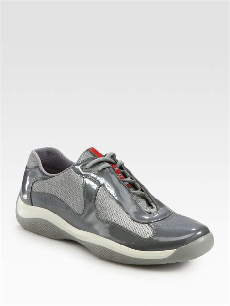 grey patent prada trainers|prada sneakers for men.